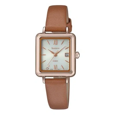Casio Sheen Sapphire Crystal Solar Powered Quartz Waterproof Brown Analog