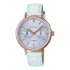 Casio Sheen Series Quartz Watch Leather Strap Blue In White