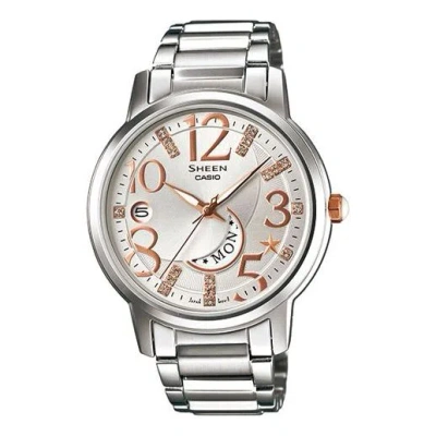 Casio Sheen Series Waterproof /white Sports Silver Analog
