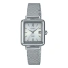 Casio Sheen Solar Powered Waterproof Quartz Sapphire Crystal Silver Analog In Metallic
