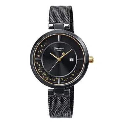 Casio Sheen Waterproof Sapphire Crystal Solar Powered Quartz Black Analog