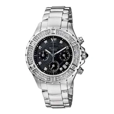 Casio Sheen Waterproof Stainless Steel Strap Black Analog In Silver