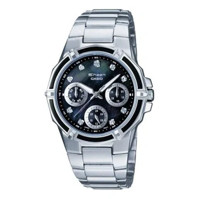 Casio Sheen Waterproof Stainless Steel Strap Blue Analog In Metallic