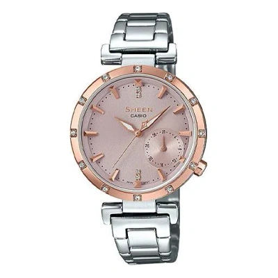 Casio Sheen Waterproof Stainless Steel Strap Silvergold Analog In Metallic