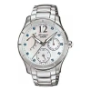 Casio Sheen Waterproof Stainless Steel Strap White Analog In Metallic