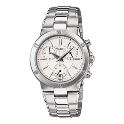 Casio Sheen Waterproof Stainless Steel Strap White Analog In Metallic