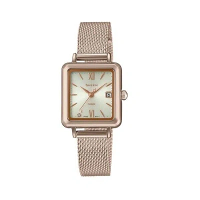 Pre-owned Casio Sheen Woman Wrist Watch Shs-d400cgm-4ajf Metal Band