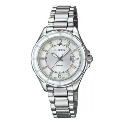 Casio Sheenseries Es Silver White Analog In Metallic