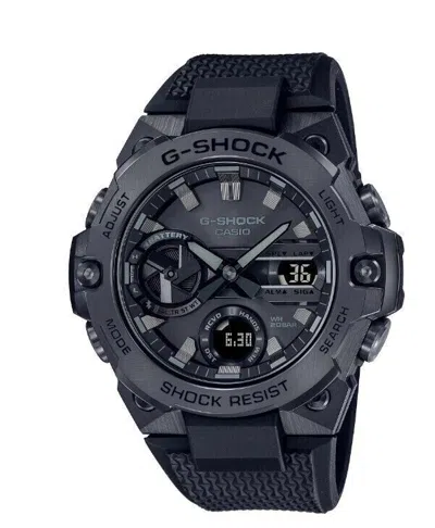 Pre-owned Casio Shock Steel Gst B400 Series Black Round Dial Men's Watch Gstb400bb-1a