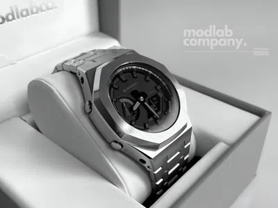Pre-owned Casio Silver Custom  G-shock Ga2100 Mod Watch Ak Gift For Man Ship From Usa
