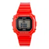 Casio Small Cube Quartz 50m Waterproof Strap Mineral Glass Lens Resin Strap Watch Red Digital