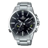 Casio Solar Powered Edifice Waterproof Sports Stainless Steel Strap Quartz Sapphire Crystal Mens Bla In Gray