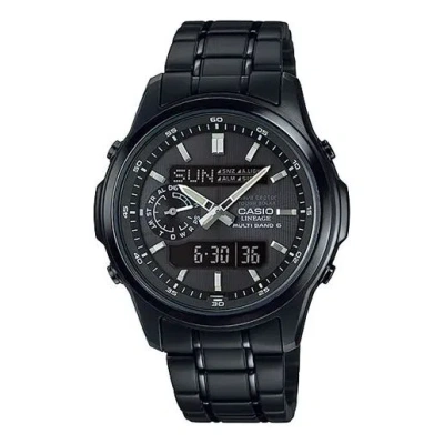 Casio Solar Powered Mens Black Analog/digital Combo