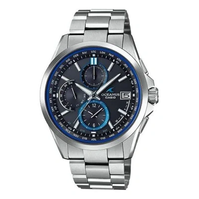Casio Solar Powered Quartz Waterproof Mens Blue Analog In Metallic