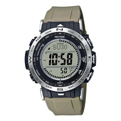 Casio Solar Powered Waterproof Sports Mens Gray Digital In Green