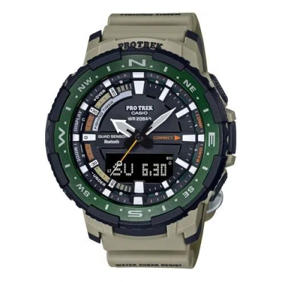 Casio Sports Mens Brown Analog/digital Combo In Green