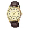 Casio Sports Quartz Waterproof Mens Gold Analog In Burgundy