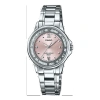 Casio Stainless Steel Bandwaterproof Stainless Steel Strap Pink Analog In Metallic