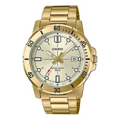 Casio Stainless Steel Strap Mens Gold Analog