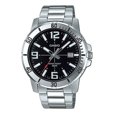 Casio Stainless Steel Strap Mens Silverblack Analog