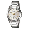 Casio Stainless Steel Strap Mens White Analog In Metallic