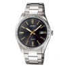 Casio Stainless Steel Strap Quartz Waterproof Black Watch Dial Black Analog