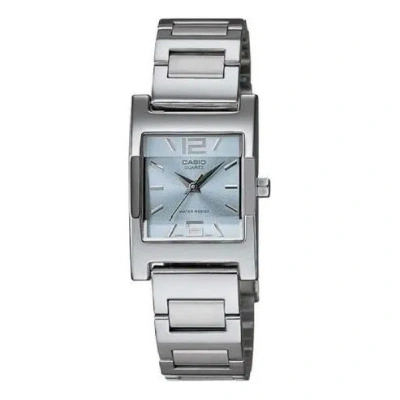 Casio Stainless Steel Strap Quartz Waterproof Blue Dial Blue Analog In Metallic