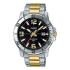 Casio Stainless Steel Strap Quartz Waterproof Mens Silver Analog In Metallic