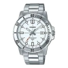 Casio Stainless Steel Strap Unisex Mens Silver Analog In Metallic