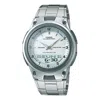 Casio Stainless Steel Strap Waterproof White Analog/digital Combo