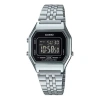 Casio Waterproof Unisex Black Dialsilver Strap Unisex Mens Blacksilver Digital In Metallic