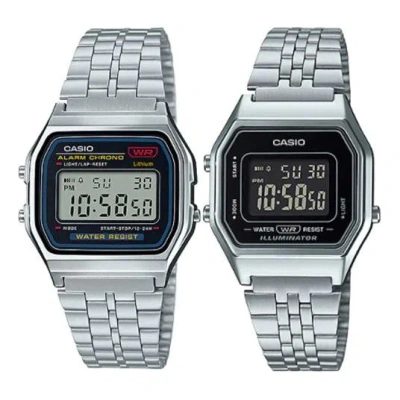 Casio Standard Classic Retro Digital Watch 'silver Black' In Metallic