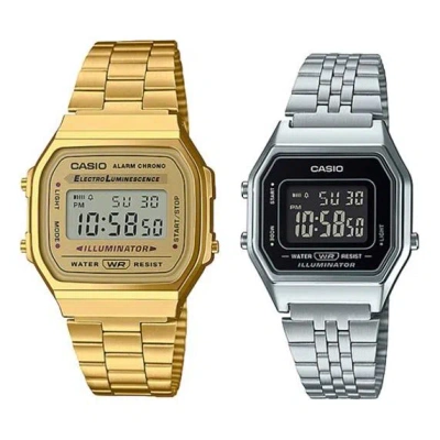 Casio Standard Digital Cube Watch 'silver Gold' In Multi