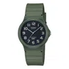 Casio Standard Series Waterproof Fashion Stylish Resin Strap 38.8*34.9*7.8mm Black Dial Watch Analog In Green
