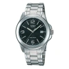 Casio Standard Simplistic Steel Analog Watch 'silver Black' In Green