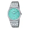 Casio Standard Stainless Steel Strap Water Resistant 'silver Blue' In Metallic