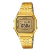 Casio Standard Vintage Dial Steel Link Band En Waterproof Gold Digital