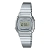 Casio Standard Vintage Dial Steel Link Band Quartz Waterproof Silver Digital In Metallic