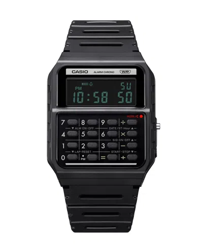Casio Unisex Digital Calculator Black Resin Strap Watch 34mm