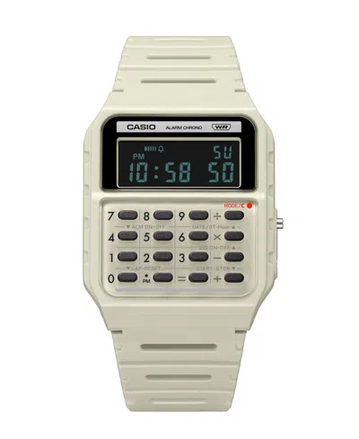 Casio Unisex Digital Calculator Ivory Resin Strap Watch 34mm