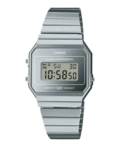 Casio Unisex Digital Silver Tone Stainless Steel Watch, 35.5mm A700wev-7avt