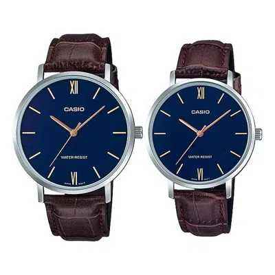 Casio Unisex Dress Series Waterproof Couple Quartz Blue Analog