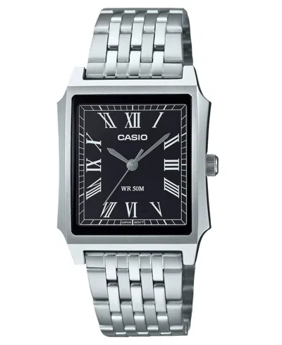 Casio Unisex Japanese Quartz Analog Silver-tone Stainless Steel Watch 31.5mm In White