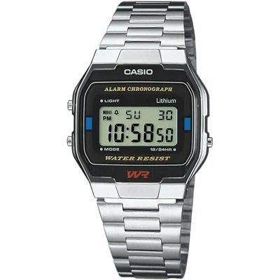 Casio Unisex Watch  A163wa-1qes Stainless Steel Digital Grey Silver Gbby2 In Metallic