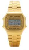 Casio Vintage A168 Series Watch In Metallic Gold