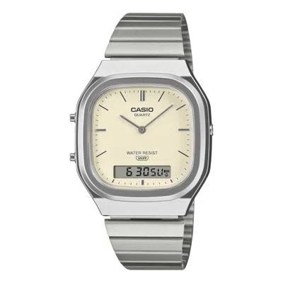 Casio Vintage Aq-240 Series 'silver Pale' In Metallic