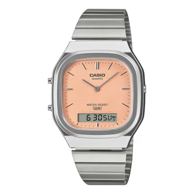 Casio Vintage Aq-240 Series 'silver Peach' In Multi