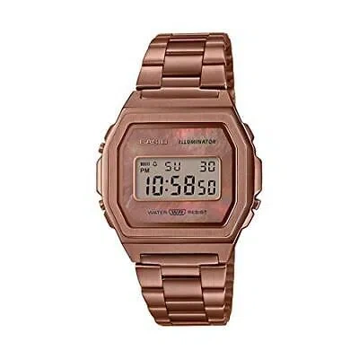 Pre-owned Casio Vintage Digital Rose-gold Dial Unisex A1000rg-5ef (d197)
