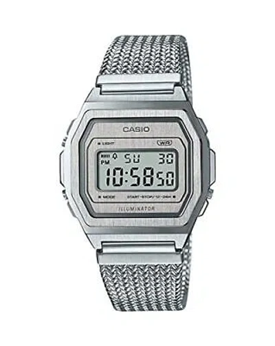 Pre-owned Casio Vintage Digital Silver Dial Unisex A1000ma-7df (d278)