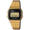 Casio Men's Digital Vintage Gold-tone Stainless Steel Bracelet Watch 39x39mm A159wgea-1mv In Digital / Gold Tone / Grey / Yellow